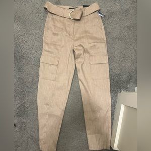 Curvy Linen Belted Utility Pant